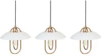 Lampada a sospensione in metallo bianco e oro realizzata a mano con illuminazione a 3 punti Luci decorative moderne Arredamento per il soggiorno