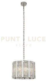 Alexandra 5lt pendant - argento satinato e vetro aquatex