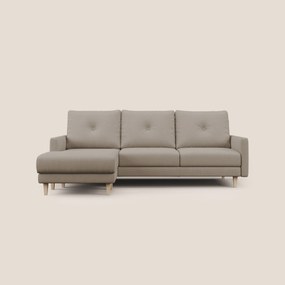 Matisse Divano angolare con sedute scorrevoli in tessuto morbido smacchiabile T17 beige