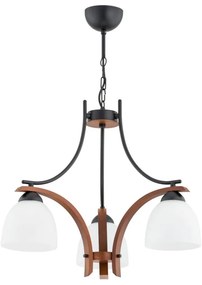 Lampadario a sospensione con catena BAFIA 3xE27/15W/230V marrone