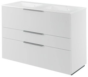 Mobile da bagno a terra L 120 x H 84 x P 48 cm bianco laccato opaco, 3 cassetti SENSEA Neo Line