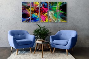 Quadri 5 pezzi – Caos colorato astratto