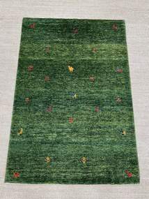 Gabbeh Tappeto 100x140 Verde (Iran) Annodato A Mano