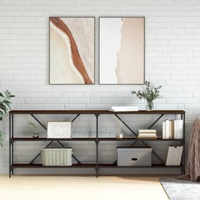 Tavolo Consolle Rovere Marrone 200x30x75 Cm Multistrato E Ferro /