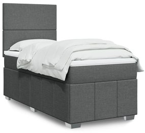 Giroletto A Molle Con Materasso Grigio Scuro 90x190 Cm Tessuto /