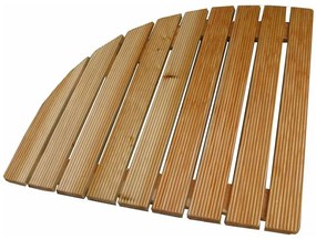 Pedana doccia lato 74 cm antiscivolo in legno per piatto doccia angolare 90 cm
