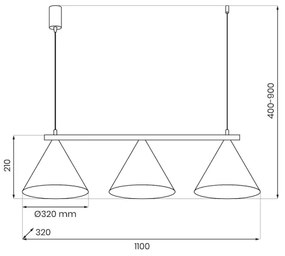 Lampadario a cavo CAPITAL 3xGX53/15W/230V bianco