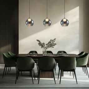 Lampadario a sospensione su cavo BRIN 1xG9/15W/230V nero fumé