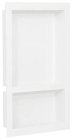 Nicchia Da Doccia Con 2 Scomparti Bianco Lucido 41x69x9 Cm /