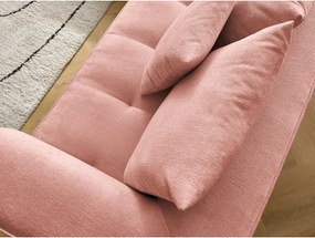 Divano angolare rosa (penisola a destra/a L) con rivestimento in ciniglia Whesley – Bobochic Paris