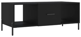 Tavolino da salotto nero 102x50x40 cm in legno multistrato