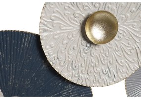 Decorazione da Parete DKD Home Decor Azzurro Dorato Metallo Bianco Cerchi (135,3 x 5 x 68,6 cm)