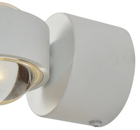 Lampada da parete di design bianca con LED IP44 - Lens