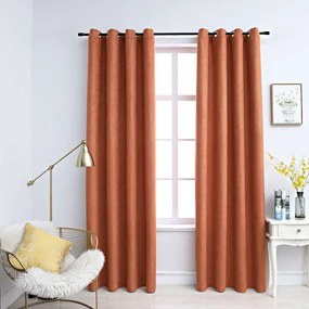 Tende Oscuranti Con Anelli İn Metallo 2 Pz Ruggine 140x245 Cm /