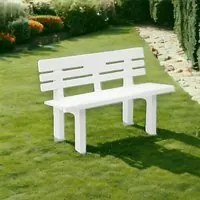 Panchina da esterno Daltobel, Panca monoblocco da giardino, Panchina outdoor, 100% Made in Italy, 110x52h71 cm, Bianco