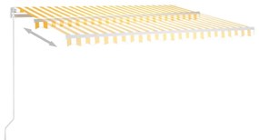 Tenda da Sole Retrattile Manuale 400x350 cm Gialla e Bianca