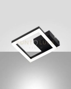 Bard applique nera 1 luce 3000k - 11w - 1080 lm, 17cm dimmerabile