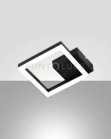 Bard applique nera 1 luce 3000k - 11w - 1080 lm, 17cm dimmerabile