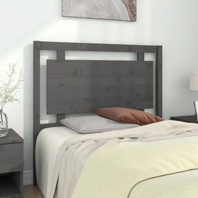 Testiera letto grigia 105,5x4x100 cm in legno massello di pino