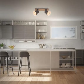 Briloner 2742-025 - Faretto SPOTLIGHT 2xE27/40W/230V nero/marrone