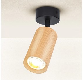 Brilagi - Faretto SELE 1xGU10/30W/230V nero/decorazioni in rovere