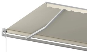 Tenda da Sole Retrattile Manuale con Pali 5x3,5 m Crema