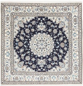 Nain Tappeto persiano 200 x 200 Blu (Iran) Annodato A Mano