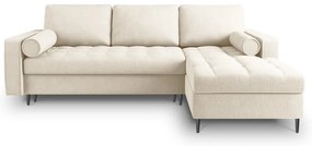 Divano letto angolare beige chiaro, angolo destro Santo - Milo Casa