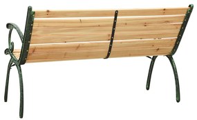 Panca da giardino 116 cm in ghisa e legno massello di abete