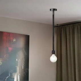 Lampadario a sospensione con filo LEONARDO ROPE 1xE27/10W/230V nero