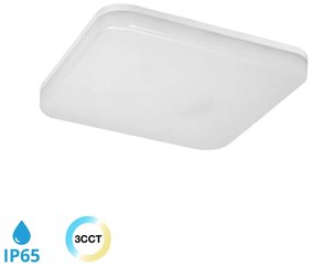 Plafoniera LED 24W IP65 Quadrata 28x28cm CCT Bianco Variabile