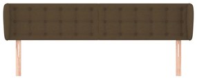 Testiera ad orecchio marrone scuro 183x23x78/88 cm in tessuto