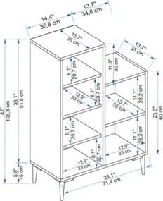 Mobile Da Cucina Multiuso Con Anta E Vani A Giorno Tea Rovere E Bianco