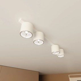 Lampadario da Soffitto in Acciaio AR111 NANO 4 Nero/Bianco 4xAR111 Colore del corpo Bianco