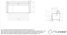 Divano letto grigio chiaro 207 cm Simon - Miuform