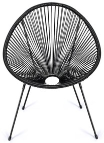 Poltrona da esterno nera in metallo e plastica Avocado Comfort – Bonami Selection