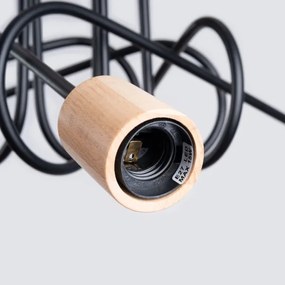 Sollux SL.1478 - Lampadario a plafone EMBER 5xE27/15W/230V nero/beige/faggio