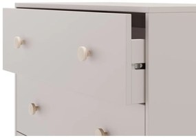 Cassettiera bassa per bambini in legno di pino color crema 90x80 cm Enola - Marckeric