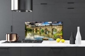 Rivestimento parete cucina Architettura del fiume del ponte 100x50 cm