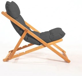 Lettino da giardino grigio/faggio