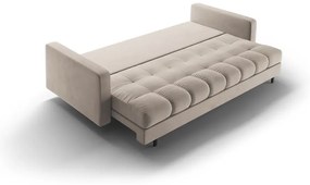 Divano beige allungabile/con contenitore con rivestimento in velluto 222 cm Bali – Cosmopolitan Design