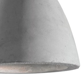 Sospensione Industrial-Minimal Oil-6 Metallo Cemento Grigio 1 Luce E27