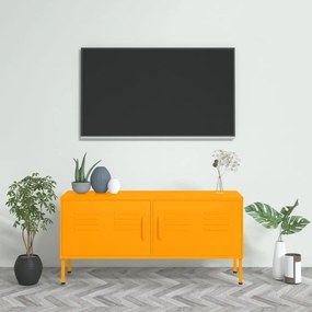 Mobile Tv Giallo Senape 105x35x50 Cm İn Acciaio /