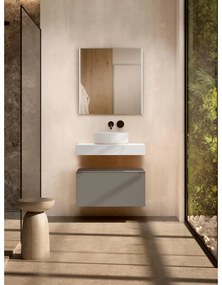 Armadietto bagno a terra Element VISOBATH 1 cassetto P 46 x L 60 x H 35 cm cenere laccato truciolare