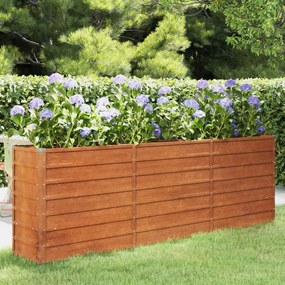 Letto Rialzato Da Giardino Ruggine 240x40x77 Cm Acciaio Corten /