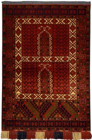 Turkmen Tappeto 150x100 Rosso (Afghanistan) Annodato A Mano