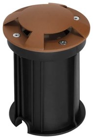 Faretto Carrabile 4 Direzioni MR16 IP67, Acciaio INOX 12/24V, Corten Colore del corpo Corten