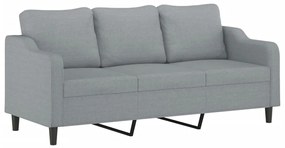 Set di divani 2 pz con cuscini grigio chiaro in tessuto