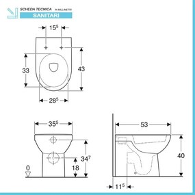 Sanitari filomuro Geberit con scarico universale e copriwc Selnova