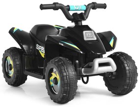 Costway Costaway Quad cavalcabile alimentato a batteria 6V con velocità massima 4,6 km/h, Mini quad ATV per bambini Nero